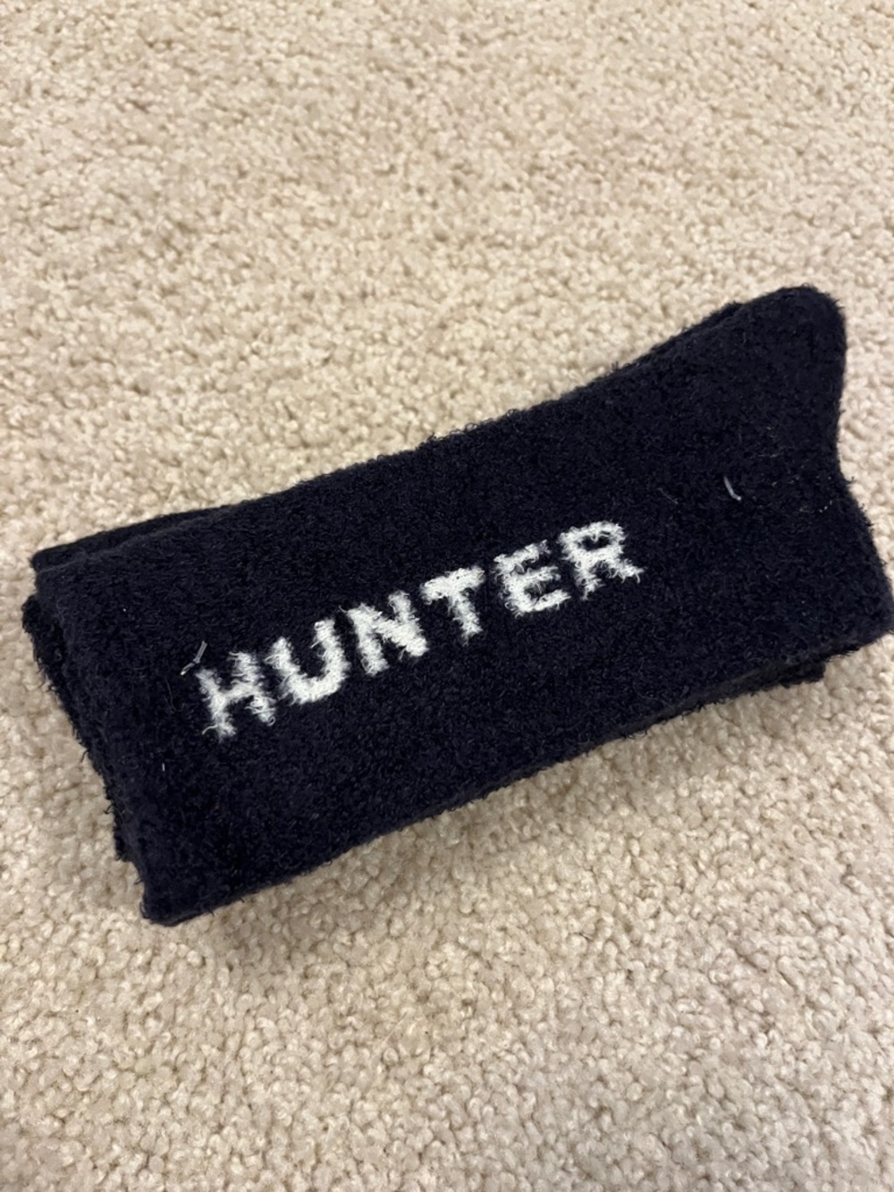 NWOT Hunter Black Fleece Socks with White Logo